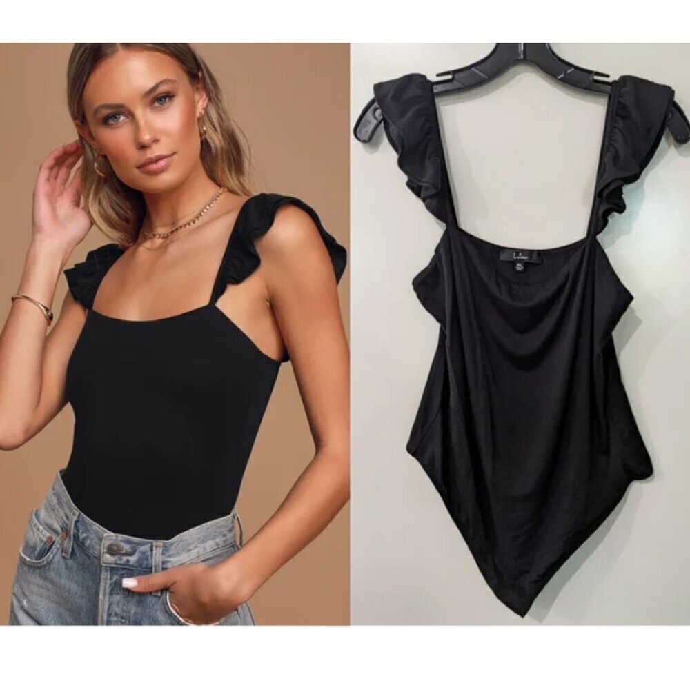 NEW Lulu's | Repeat After Me Sleeveless Bodysuit in Black